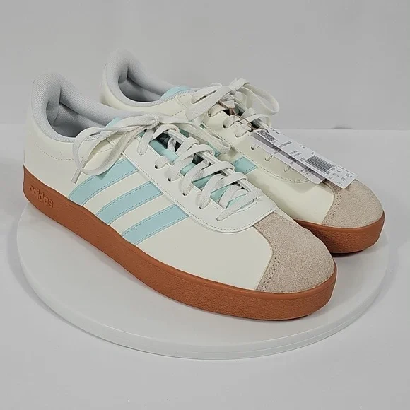 NWT adidas VL Court Base Women's Size 10 White Mint Green Sneakers JI1767 - Picture 3 of 16